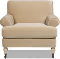 Jennifer Taylor Home Bliss 38 Lawson Living Room Accent Arm Chair with Metal Casters