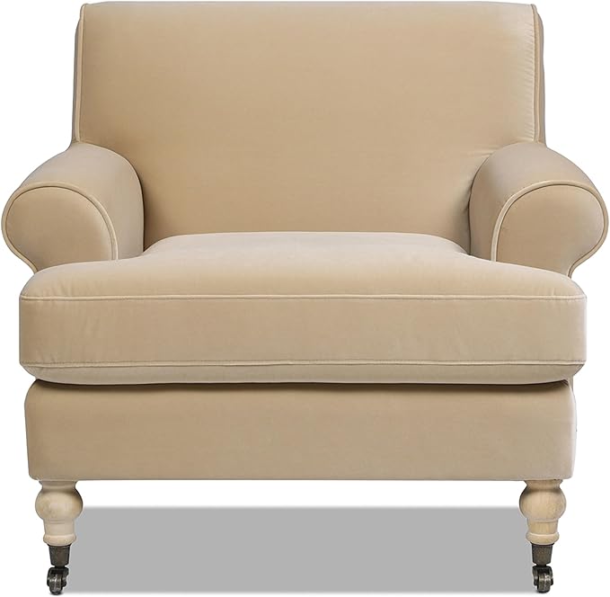 Jennifer Taylor Home Bliss 38 Lawson Living Room Accent Arm Chair with Metal Casters