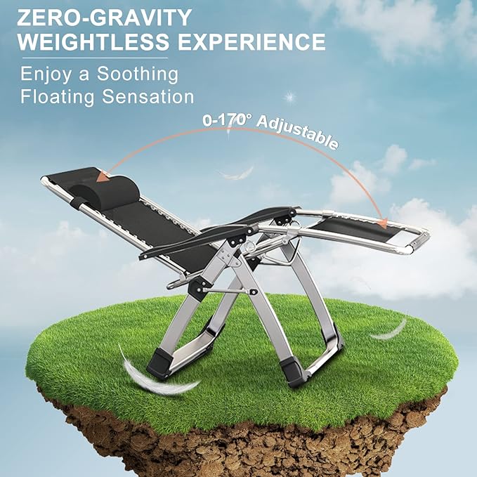 ABORON Lounge Chair for Living Room Adjustable Folding Recliner Chair with Cushion Perfect for Living Room/Bedroom/Office