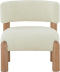 SAFAVIEH Couture Collection Rosabryna Modern Scandinavian Ivory/Natural Faux Shearling Accent Chair (Fully Assembled)
