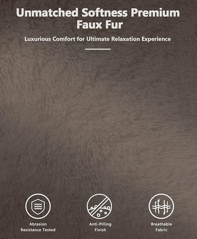 Cozy Saucer Chair Living Room Chair Faux Fur Soft Thick Padded Seat Metal Frame Folding Chair Comfortable Moon Chair for Living Room Bedroom Reading Nook Modern Style 1 Pack Brown