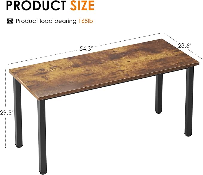 Need 54.3 Inch Large Computer Desk Modern Simple Style Desk for Home Office Basic Writing Table for Study Student Vintage