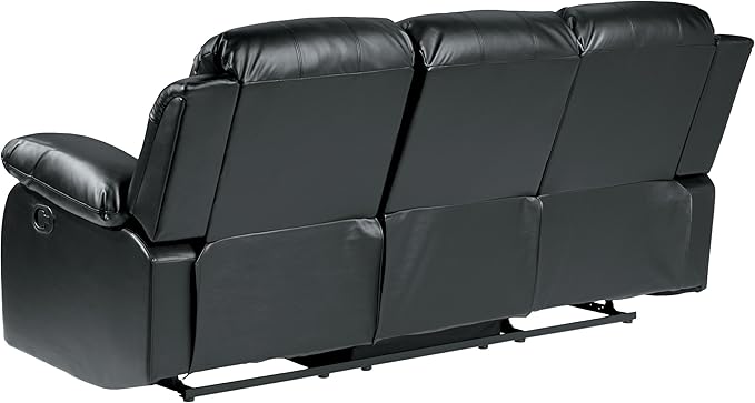 Homelegance Resonance 83 Bonded Leather Double Reclining Sofa Black