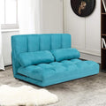 Giantex Adjustable Floor Sofa Foldable Lazy Sofa Sleeper Bed 6-Position Adjustable Suede Cloth Cover Floor Gaming Sofa Couch with 2 Pillows for Bedroom/Living Room/Balcony (Blue)