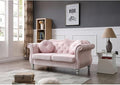Velvet Loveseat 68 Wide Dark Gray - Hollywood Regency Style Sofa Pink