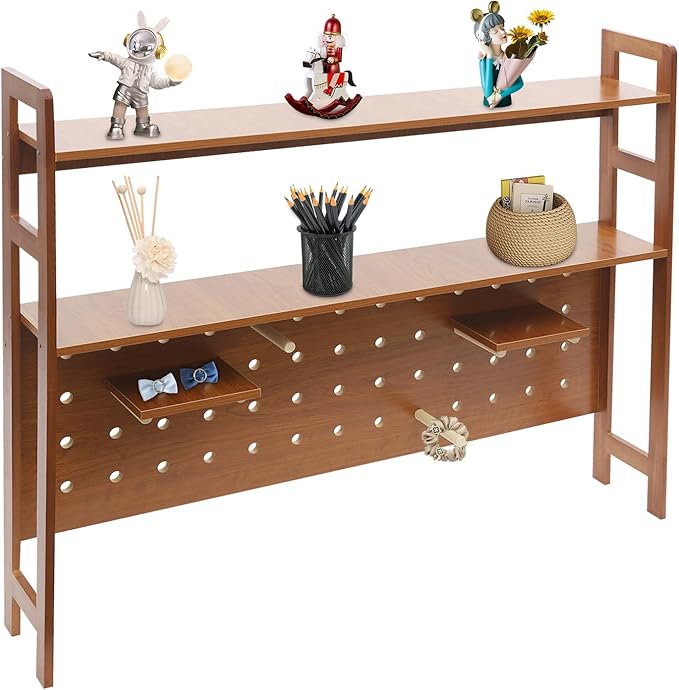 Desktop Shelf-Home Office Computer Desk [2nd Floor] 115CM-walnut Color