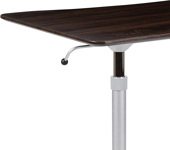 Flash Furniture Merritt Sit-Down Stand-Up Dark Wood Grain Computer Ergonomic Desk with 37.375W Top (Adjustable Range 29 - 40.75)