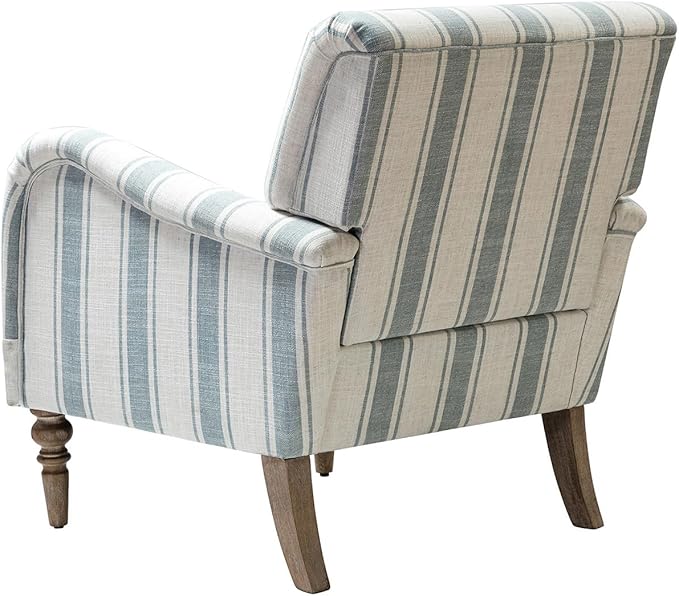 Upholstered Accent Chair with Arms and Wooden Legs Modern Comfy Armchair Reading Chair for Living Room Bedroom
