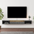 Floating TV Stand 95'' Wall Mounted Entertainment Center TV Media Console Floating Shelves with Door Floating TV Cabinet Large Storage TV Bench for Living Room (Dark Grey 94.49IN)