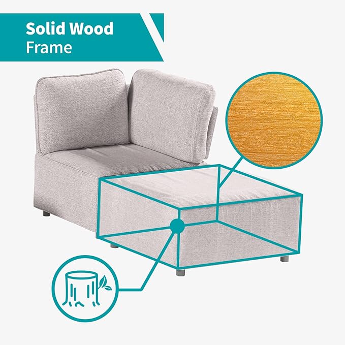 BALUS U Shaped Modular Sectional Sofa L Shaped Oversized Sofa Furniture Set with Ottoman Free-Combined Sleeper Couch with Chaise Reversible for Living Room Beige