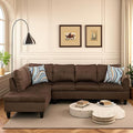 L Shaped Couch Sectional Couches with Chaise 3 Pieces Modular Convertible Sofa for Living Room Furniture Sets and Small Apartment Chocolate