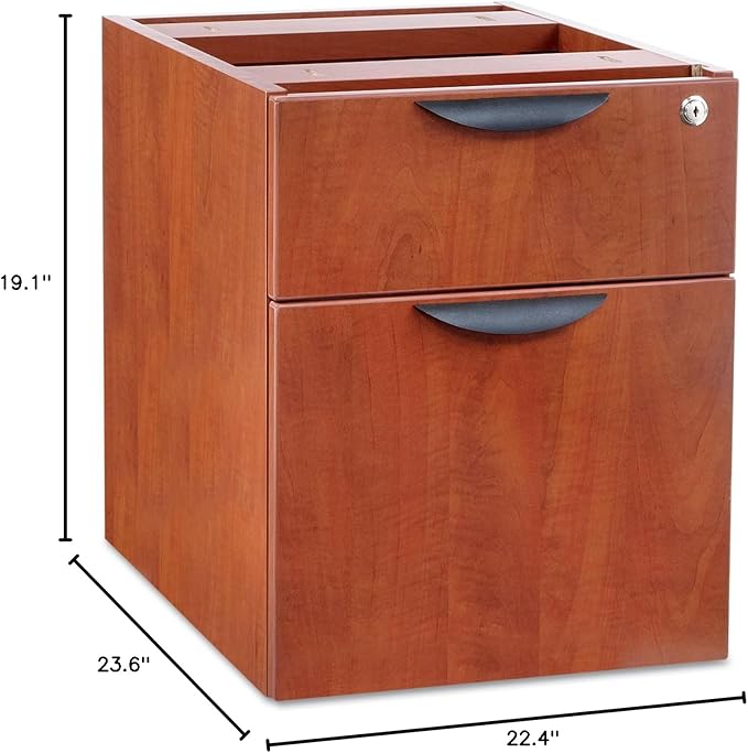Alera Valencia 3/4 Box/File Worksurface Pedestal Medium Cherry (ALEVA552222MC)