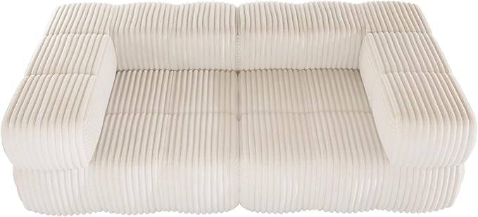 Jocisland 72 Modular Sectional Sofa Couch Chaise Lounge Cloud Sofa Set for Living Room 2 Seat Corduroy Beige