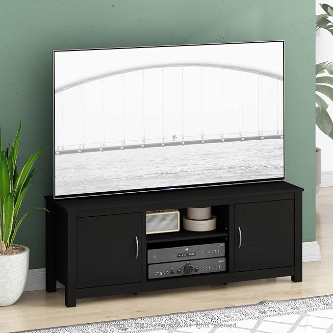 Furinno Classic Stand with Storage for TV up to 65 Inch Americano Large