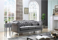 Maykoosh Velvet Sectional Sofa Tufted Living Room Couch Ruched Arm Style - 82 Wide Dark Gray