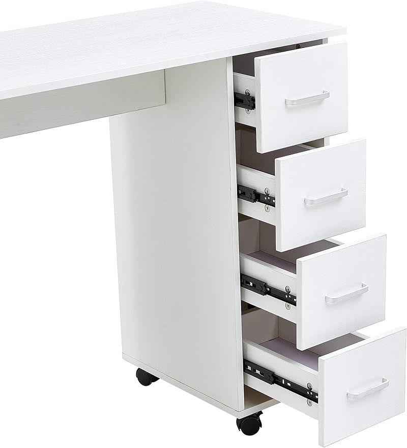 Home Office Computer Desk Table with Drawers White 41.73‘’L 17.72''W 31.5''H