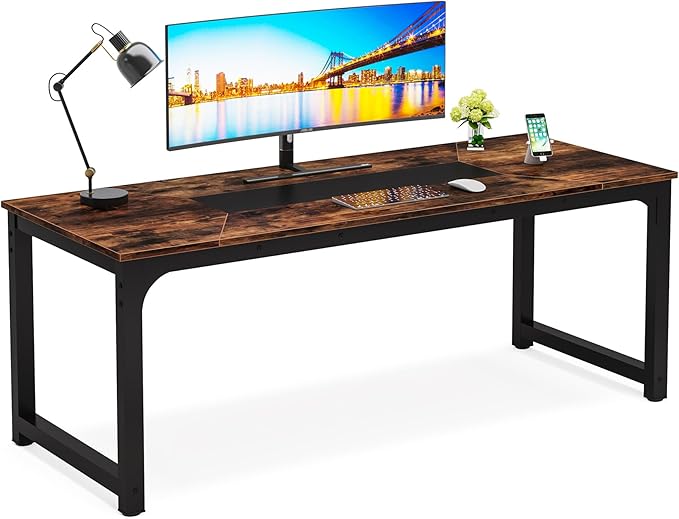 Little Tree 78.7 Inch X Large Executive Computer Desk Home Office Workstation