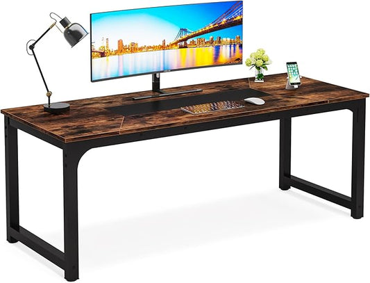 Little Tree 78.7 Inch X Large Executive Computer Desk Home Office Workstation