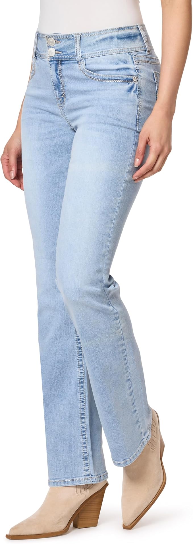 WallFlower Luscious Curvy Bootcut Jeans for Women Mid-Rise Insta Stretch Denim Size-Inclusive Juniors Jeans
