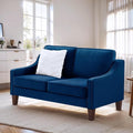 51 inch Velvet Modern Loveseat Sofa CouchComfy Mid-Century Vintage Loveseat with Curve Armrest for Living RoomBedroomApartmentStudioNavy Blue