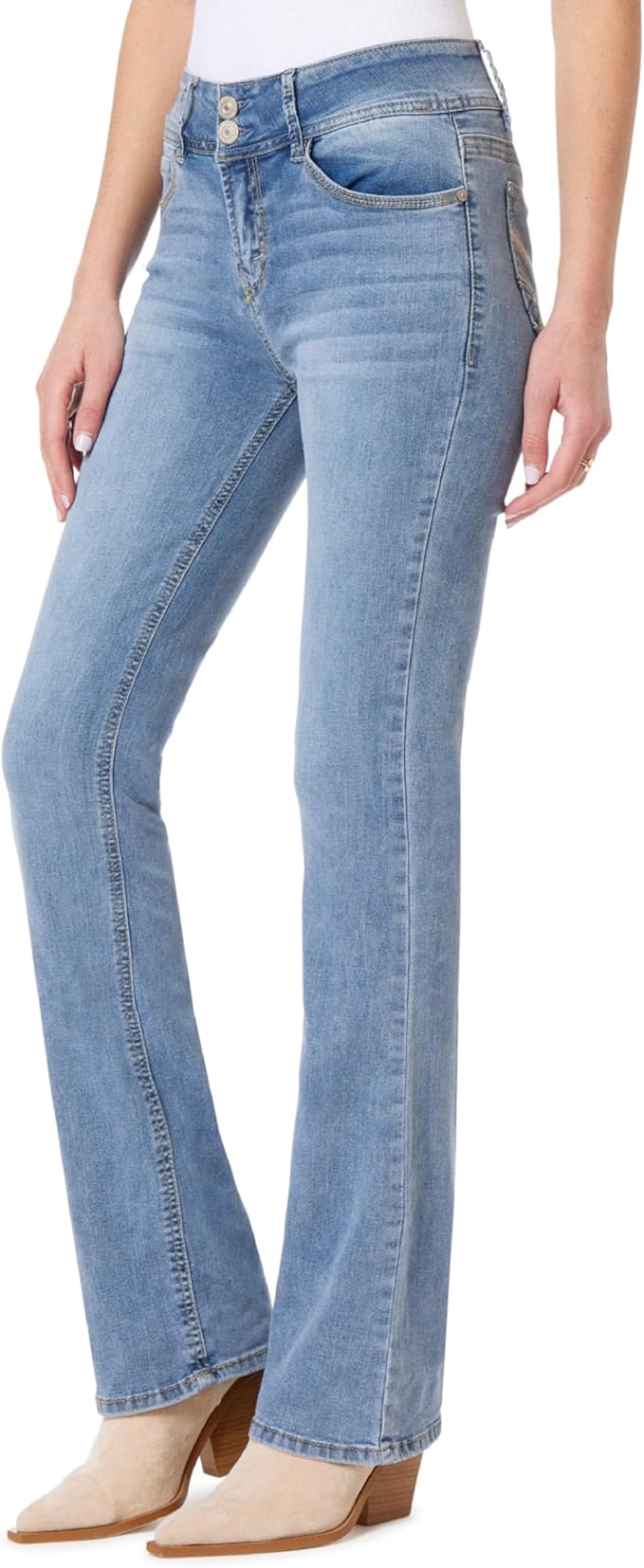 WallFlower Luscious Curvy Bootcut Jeans for Women Mid-Rise Insta Stretch Denim Size-Inclusive Juniors Jeans