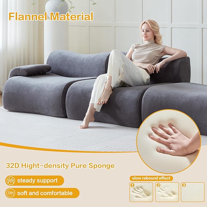 UKMTUET Sectional Couches for Living Room 114 L Shaped Couch with Chaise Boneless Couch with Convertible Ottoman Modular Sectional Sofa Comfy Couch with for Bedroom Office No Assembly Required |