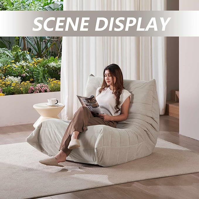 Modern Living Room Adult Floor Sofa Adult Living Room Furniture high Resilience Memory Sponge Comfortable Bedroom Balcony Dormitory Floor Chair. (Apricot)