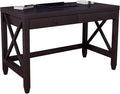 Benjara Home Office Writing Desk- 2 Drawers- 47 Farmhouse Red Cocoa Brown