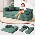 ARSURA 82” Teddy Couch Bed | Boneless Couch Bed for Living Room | Folding Sleeper Sofa Bed | Corduroy Green