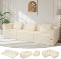 COMAX Futon Sofa Bed 3 Seater 106 Convertible Sofa Bed Couches for Living Room 4 in 1 Folding Boneless Sleeper Corduroy Couch Foam in a Box Comfy Foldable Lounge Fold Out Floor Mattress Beige