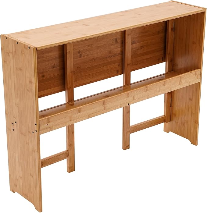 Folding Desk - Small Foldable Table with Storage Shelf 40.5 Inch Computer Desk with Space Saving for Bedroom Home Office Easy Assembly