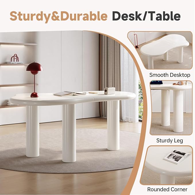 Irregular Home Office Desk Multifunctional Home Office Desk Living Room Coffee Table Modern Irregular Desk with Three Support Legs