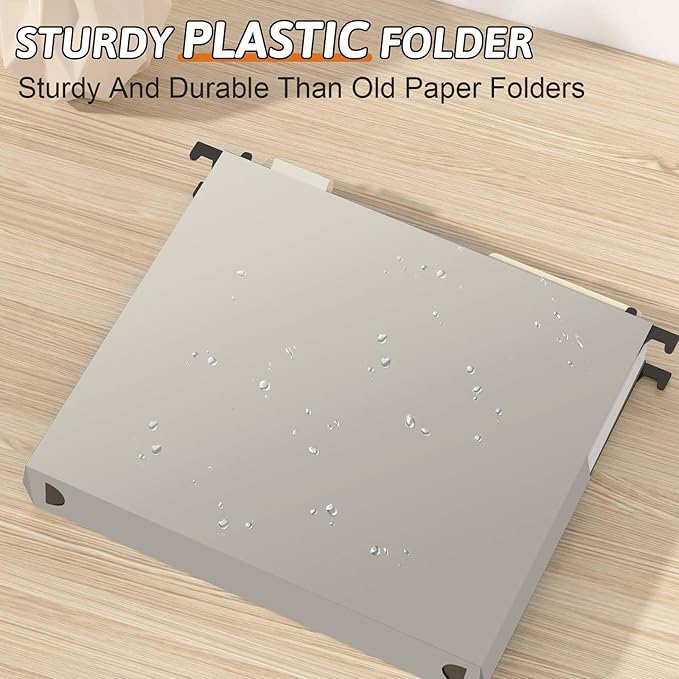 Plastic Extra Capacity Hanging File Folder Letter Size12 Pack Reinforced Expandable Hanging FoldersHeavy Duty 2 Inch ExpansionAdjustable TabsHanging Organizer Designed for Bulky Files(Gray)