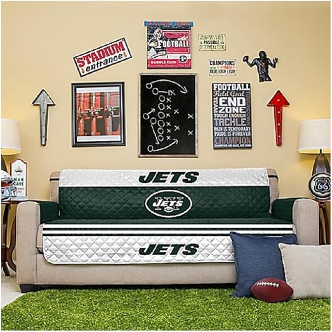 Pegasus Sports NFL Unisex NFL Sofa Couch Reversible Furniture Protector with Elastic Straps 75-inches by 110-inches