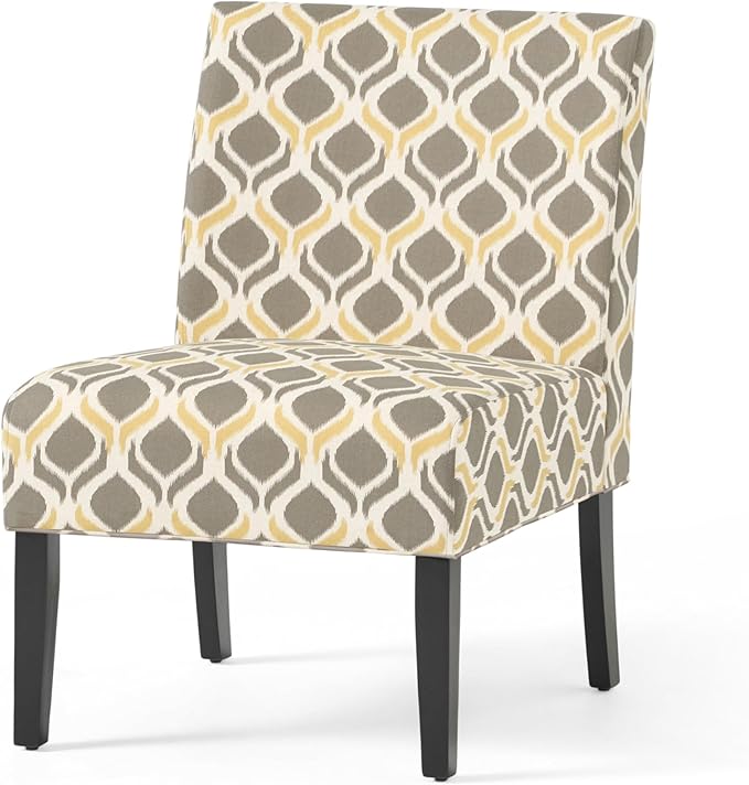 Christopher Knight Home Kassi Fabric Dining Chair Yellow / Gray