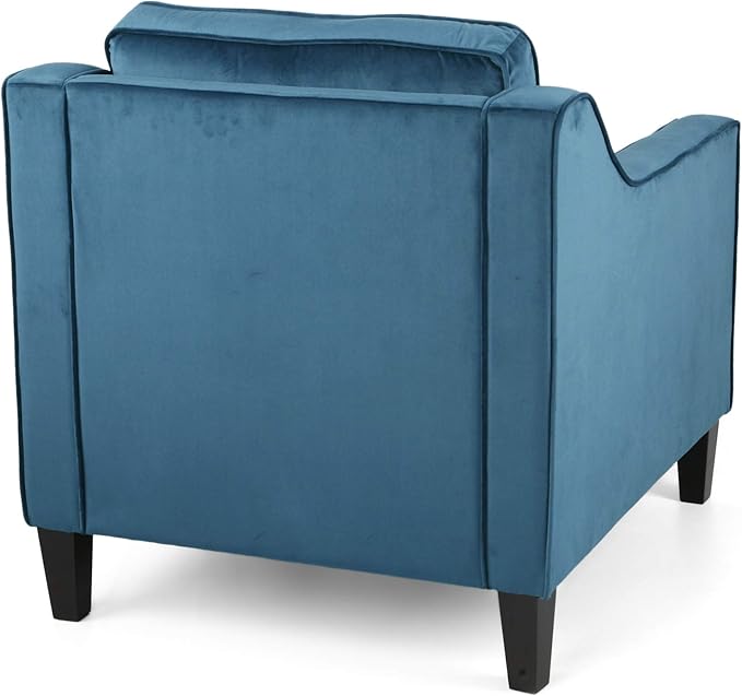 Christopher Knight Home Rachel Contemporary Velvet Club Chair Blue Dark Brown