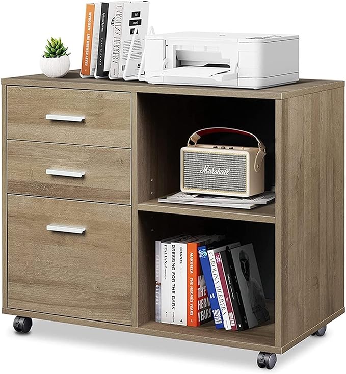HASMI Filing Cabinet Floor File Cabinet Wooden Office File Cabinet Bedroom Removable Drawer with Lock Large Capacity Multi-Function Storage Cabinet (Color : B)