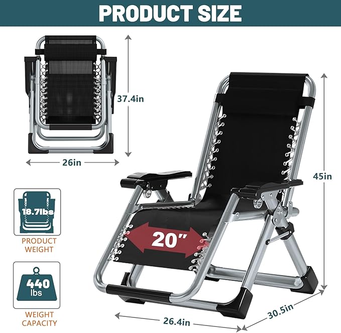 MOPHOTO Comfy Folding Chair for Living Room Foldable Recliner Chair Lounge Chairs with Mattress for Indoor Outdoor Leisure Chair Adjustable Reclining Chairs for Adults