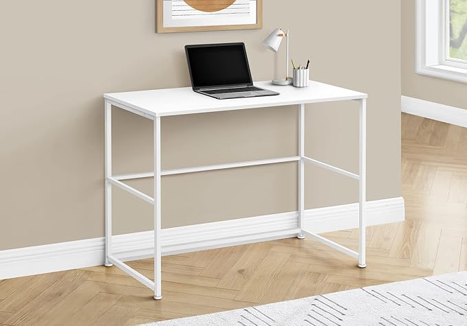 Monarch Specialties I 7775 Computer Desk Home Office Laptop Left Right Set-up Storage Drawers 40 L Work Metal Laminate White Contemporary Modern