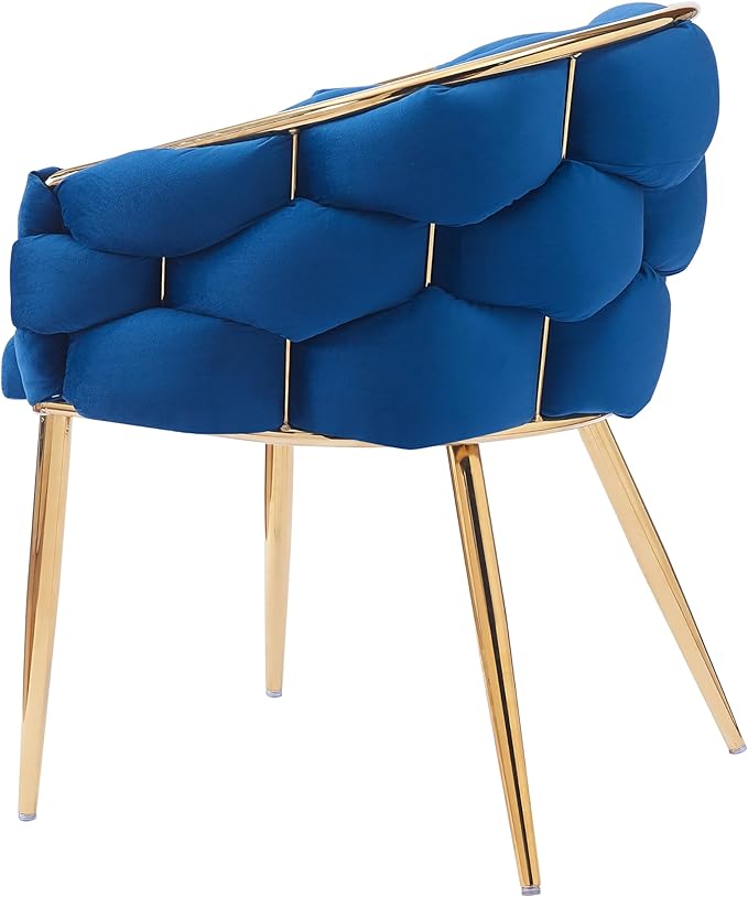 Luxury Handmade Accent Chair with Gold Legs Modern Velvet Armchair for Living Room and Bedroom