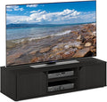 Furinno CLASSIC TV Stand Petite 2-Tier Entertainment Center with Open Shelf and Door Cabinets TV Console for TV up to 55 Inch for Living Room Bedroom Espresso