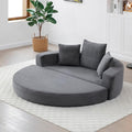 Folding Sofa Bed Corduroy Circular Boneless Couch No Assembly Convertible Sleeper Sofa with 3 Pillow Comfy Futon Sofa Bed for Apartment Office Bedroom Living Room Gray