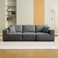 Sectional Cloud Boneless Couch 108 Modern Comfy Linear Straight No Assembly Required Convertible Compression Sleeper Modular Sofa with Corduroy Fabric 3 Deep Seat Single for Living Room