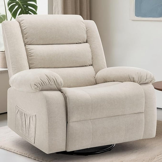 Rocker Recliner Chairs for Adults Oversized Recliner with Massage and Heating Function 360° Swivel Nursery Rocking Chairs Extra Wide Recliner Chair for Bedroom and Living Room