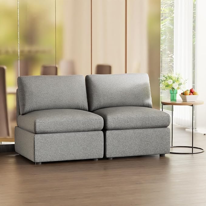 PayLessHere Sectional Couch 2 Seat Sofa Set Convertible Sofa Modular Sectional Sofa Couch for Living Room Bedroom Office Gray
