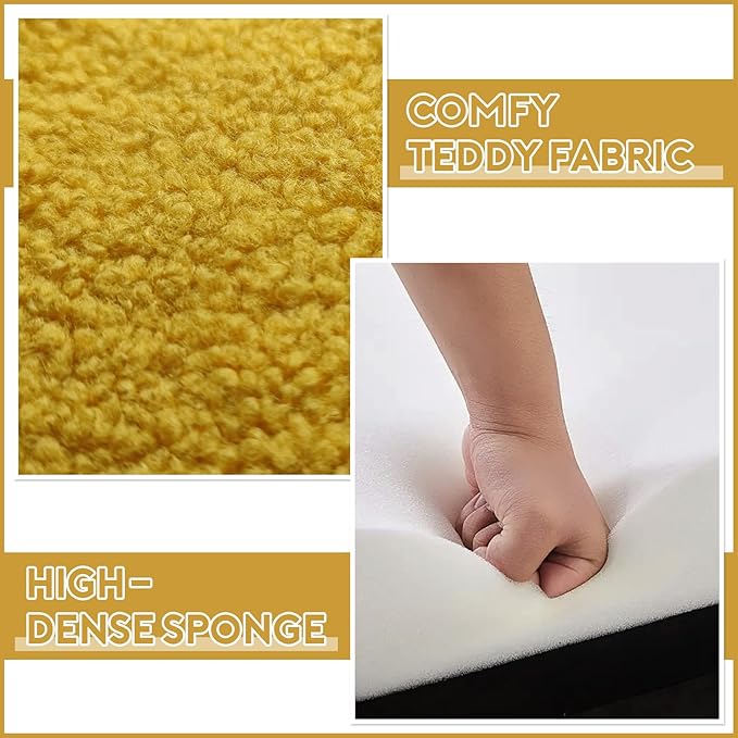 Swivel Chair Barrel Accent Sofa Modern Teddy Fabric Club 360 Degree Small Leisure Arm Chair for Nursery Living Room Hotel Bedroom Office Lounge Yellow 25.6D x 25.6W x 27.56H Inch