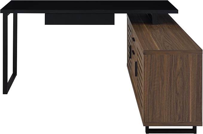 L-Shape Computer Gaming Desk Home Office Corner Desks Bedroom Craft Study Table Work Desks with StorageWalnut
