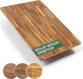 FLEXISPOT Acacia Solid Wood 60x30 Butcher Block Desktop – Thick Beveled Edge Tabletop for Standing Desk Kitchen Island Dining Table &amp DIY Projects Natural