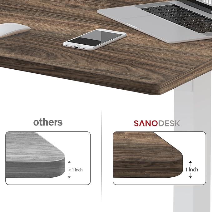 SANODESK Whole-Piece Particle Board Table Top for Standing Desk and Home Office Desk DIY 48x30x1 Inch Walnut Veneers Desk Top