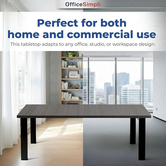 OfficeSimpli 60 x 30 Inch Desk Top Made in USA Replacement Table Top for Sit-to-Stand Adjustable Desk Frame Countertop Workbench for Classroom Home and Office (Desk Top only) - Iconic Maple